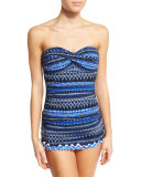 Geometric-Print Bandeau Swimdress