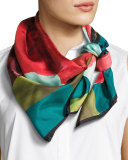 Mambo Magnolia Silk Twill Scarf, Multi