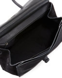 Drifter Leather Top-Handle Satchel Bag, Black