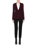 Button-Front Slim-Fit Cardigan, Amethyst