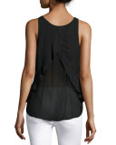 Micha Silk Drape-Back Tank Top