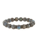 Labradorite Bead Bracelet w/Diamonds