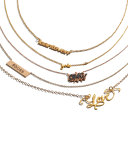 Gold YOLO Pendant Bezel Diamond Necklace