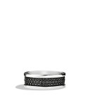 Streamline Three-Row Band Ring with Black Diamonds