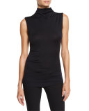 Francis Sleeveless Wool Top, Black