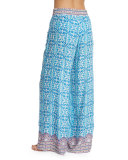 Seaside Tile Printed Coverup Pants