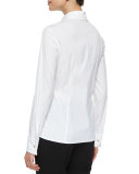 Cotton Blouse w/Crystal Cuffs