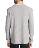 Two-Tone Thermal Long-Sleeve Shirt, White/Black