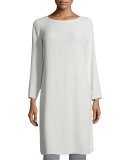 Silk Georgette Crepe Tunic, Bone