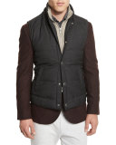 Rustic Quilted Wool Vest, Anthracite