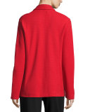 Two-Button Long Pique Blazer, Classic Red, Plus Size