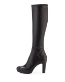 Echoe Platform Leather Knee Boot, Black