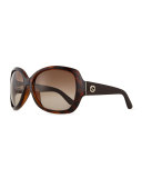 GG-Temple Butterfly Sunglasses, Havana