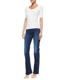 Boot-Cut Denim Jeans, Medium Indigo