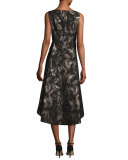 Juliana Sleeveless High-Low Hem Spark-Print Dress, Multi