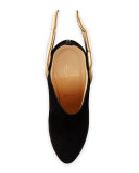 Mercura Wing 100mm Red Sole Bootie, Black/Light Gold
