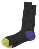 Stratford Contrast Heel/Toe Ribbed Dress Socks