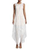 Andi Lace Handkerchief-Hem Dress, White