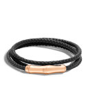 Men's Bronze Braided Leather Bracelet