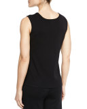 Scoop-Neck Knit Tank, Black 