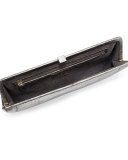 Crocodile Slim Frame Clutch Bag, Anthracite Mirror