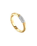 Bamboo Slim Diamond Band Ring, Gold