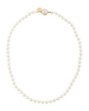 6mm Pearl Necklace with Mabe Clasp, 18"L