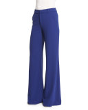 Paula High-Rise Wide-Leg Pants, Blue