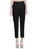 Cropped Cotton Trousers, Black