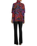 Samba Printed Half-Sleeve Cardigan, Black/Multi