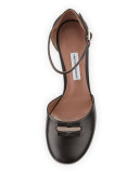 Amelia Leather Bow 75mm Pump, Black