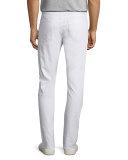 Slim-Fit Straight-Leg Jeans, White  