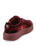 Men's Velvet Creeper Sneakers, Dark Red