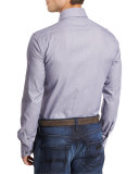 Micro-Stripe Dobby Sport Shirt, Midnight