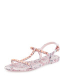 Sava Studded Jelly Sandal, Pink Multi