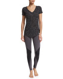 Deep V-Neck Short-Sleeve Sport Tee