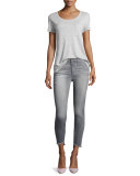 The Charlie Ankle Skinny Jeans with Raw Tulip Hem, Jasmyn