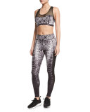 Stardust Printed Sport Leggings with Mesh Inserts