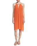 Katey Sleeveless Chiffon Midi Dress, Orange