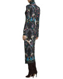 Delora Printed Turtleneck Midi Dress