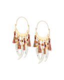 Dangling-Horn Hoop Earrings