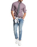 Check Basic-Fit Sport Shirt, Navy