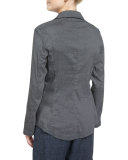 Notch-Collar Two-Button Linen-Stretch Jacket 