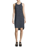 Double-Striped Sleeveless Tank Dress