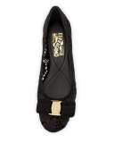 Varina Lace Bow Ballerina Flat, Black (Nero)