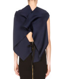Eugeine Tie-Back Draped Blouse, Navy