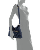 James Leather Hobo Crossbody Bag, Navy