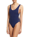 Zissou Zipper-Side One-Piece Swimsuit