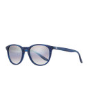 Men's Plimsoul Round Sunglasses, Cobalt/Silver