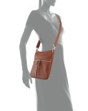 Le Foulonné Flat Crossbody Bag, Cognac
